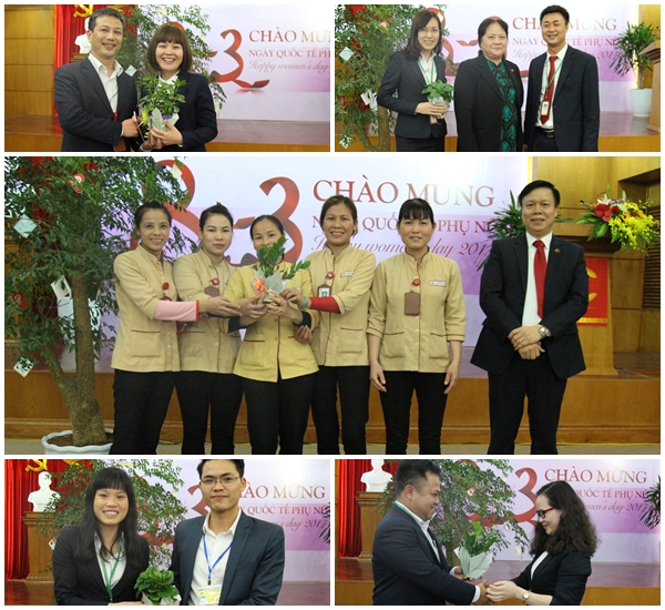 Khoảnh khắc bất ngờ và vui vẻ của các thành viên nhận được quà tặng từ lời chúc may của đồng nghiệp