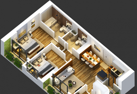 Căn hộ Anland có 3 loggia – ban công